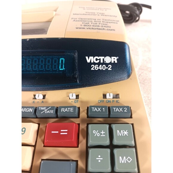 Victor 2640-2 12-Digits Heavy Duty Commercial Printing Calculator - Picture 2 of 7